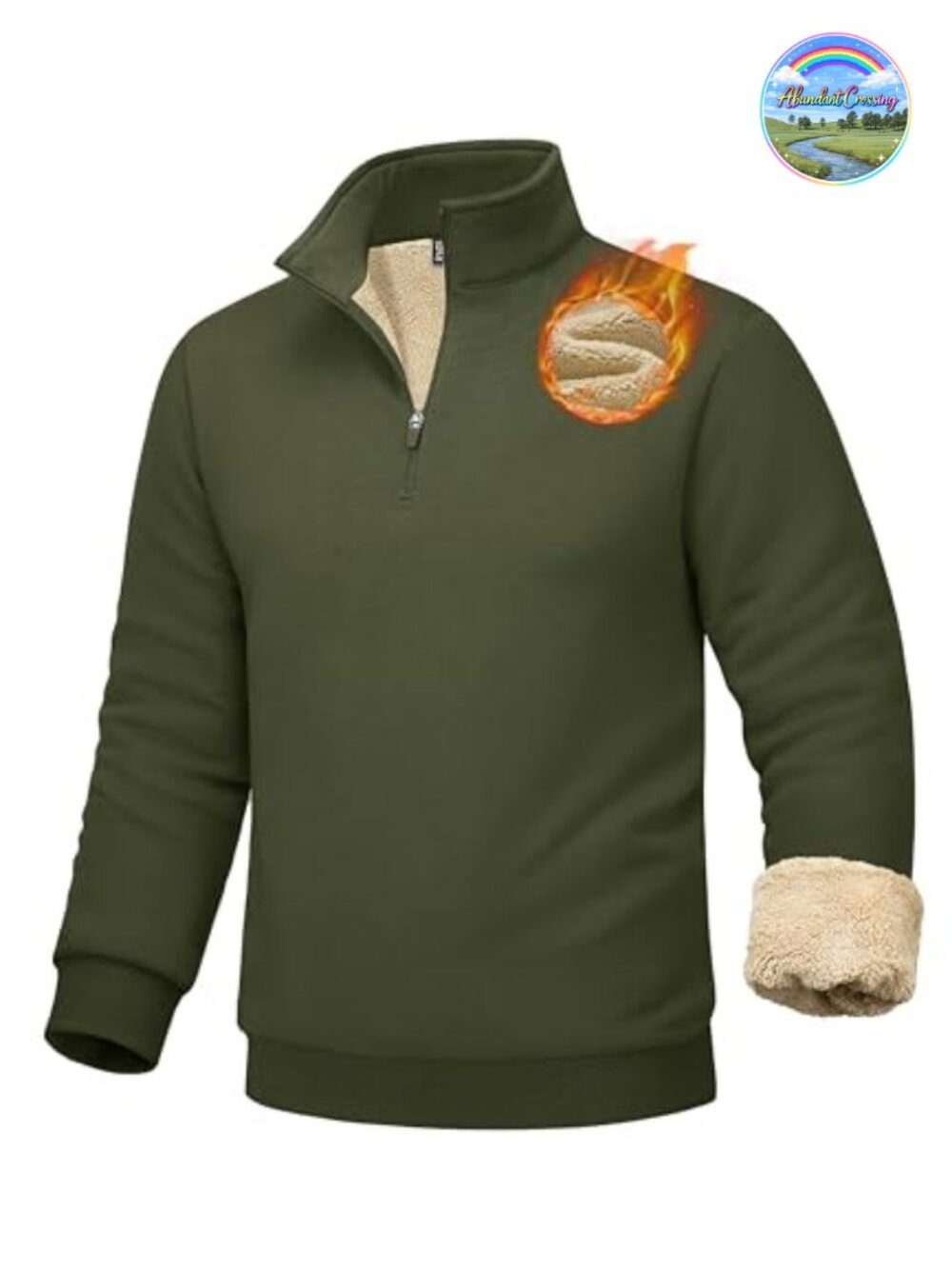 Men's Heavyweight Fleece 1/4 Zip Pullover Sherpa Lined Winter Sweatshirt